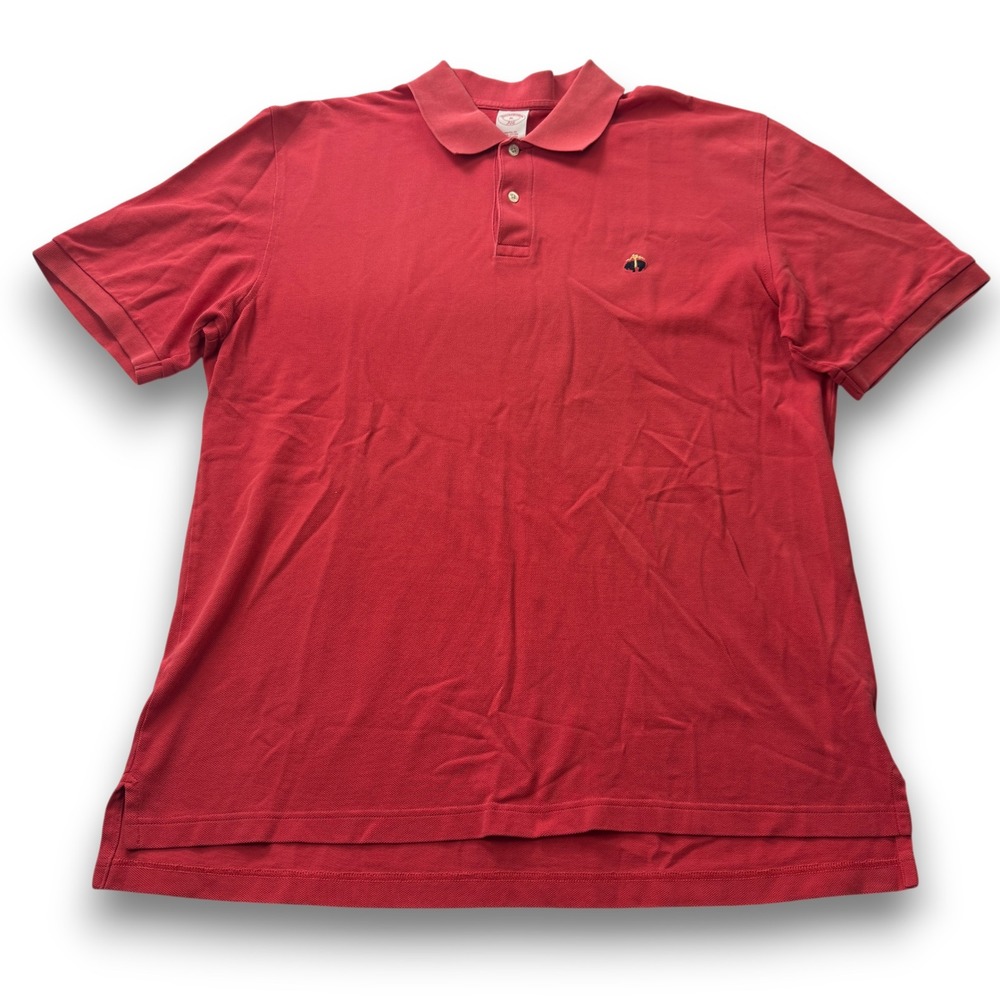 Brooks Brothers 346 Men XL Red Cotton Pique Short Sleeve Polo Shirt Original Fit